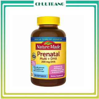 Viên uống vitamin bà bầu Nature Made prenatal multi DHA 150v 3. 2024- HÀNG CHUẨN