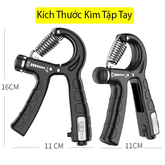 Kìm bóp tay, dụng cụ tập tay đắc lực cho người tập gym, tùy chỉnh cân nặng từ 5 đến 60KG có bộ đếm số