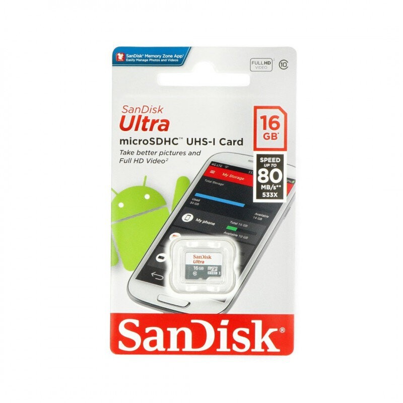Thẻ Nhớ Sandisk Ultra Microsd 16gb 80mb / S Class 10