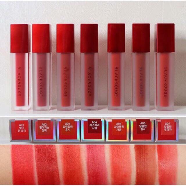 Son Black Rouge [Cực Hot-Hàng Auth] Son Kem Lì Black Rouge Air Fit Velvet Tint Ver 5: Night Series | Thế Giới Skin Care