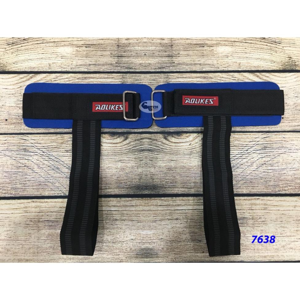 2 chiếc Dây Kéo Lưng có điệm Kết Hợp Quấn Cổ Tay Aolikes phụ kiện Gym thể thao Aolikes 7638