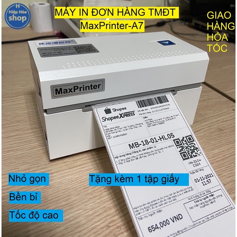 Máy in đơn hàng MaxPrinter-A7 - Máy in nhiệt Max printer A7