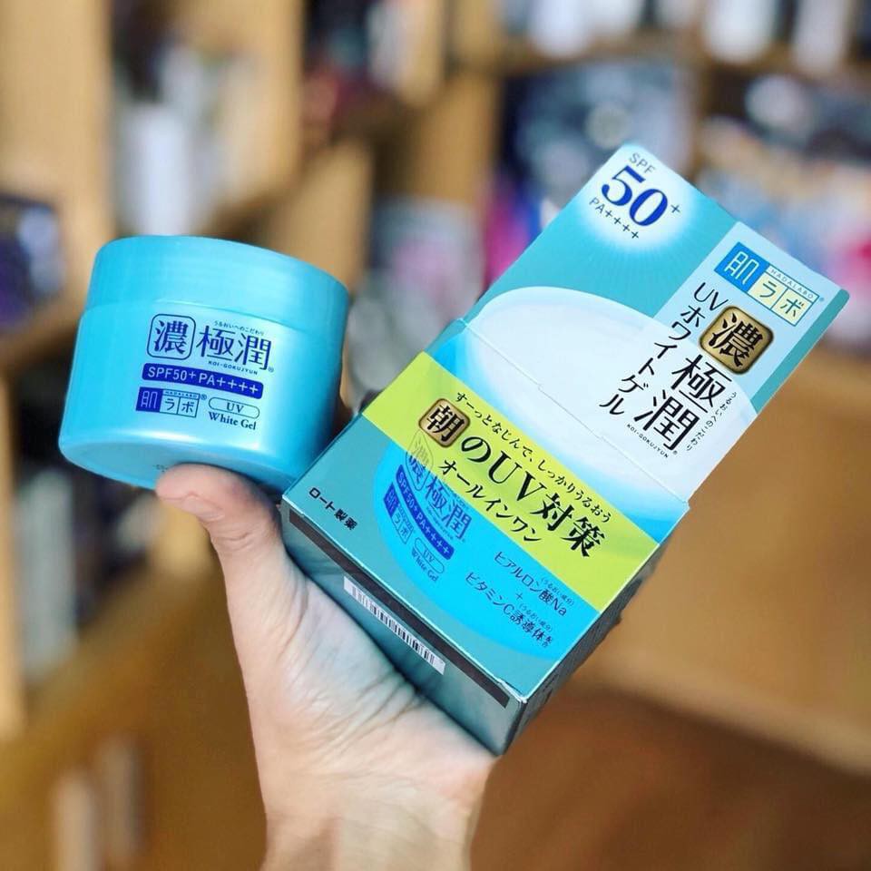 Kem dương da Hadalabo UV white gel 90g nhật bản