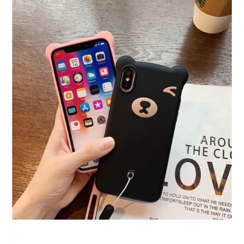 Ốp silicon chống bẩn tai gấu Iphone 13/ip13 pro /ip13 pro max