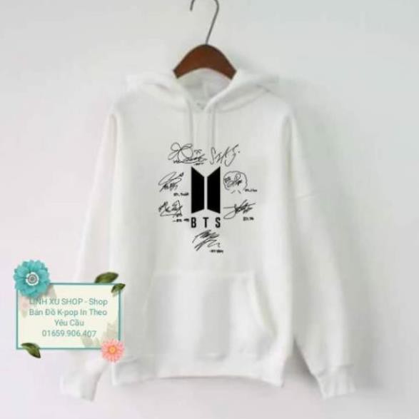 NEW- HOT- Áo hoodie BTS chữ kí 7 thành viên - áo HOT