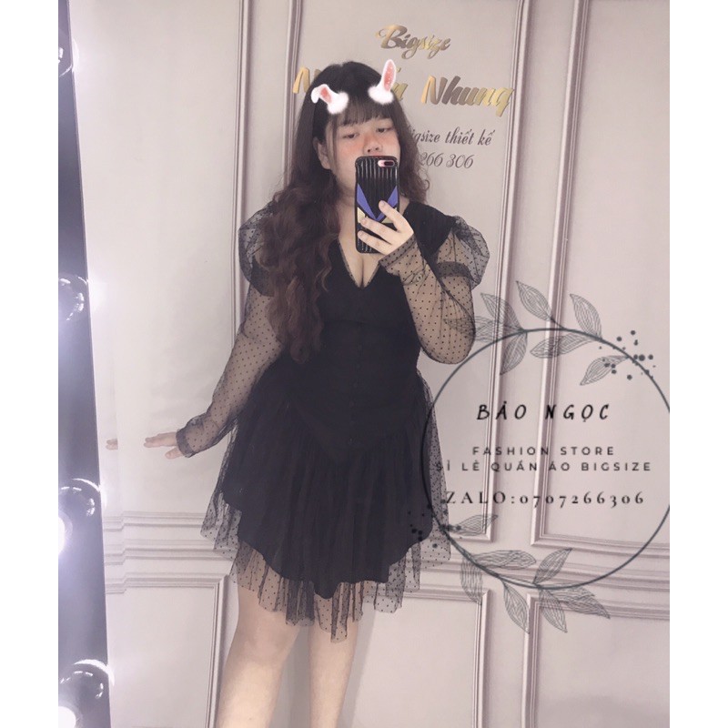 Đầm bi tay dài bigsize