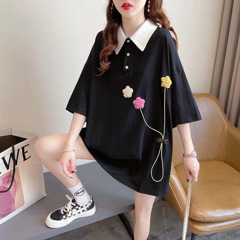 Áo polo Ngắn Tay Thêu Hoa Thời Trang Mùa Hè Dành Cho Nữ