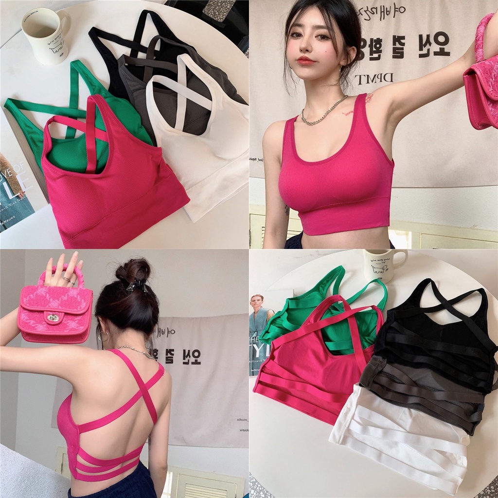 Áo Bra Nữ Kiểu Dây Đan Chéo Sau Lưng Sexy Gân Tăm Siêu Hot B.e6
