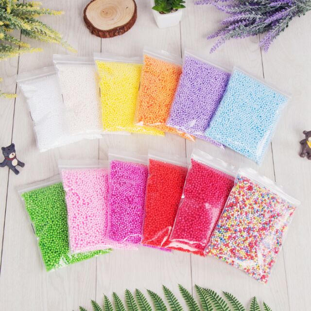 GÓI HẠT XỐP NHIỀU MÀU ĐÓNG TÚI ZIP - HẠT LÀM SLIME - HẠT XỐP GÓI QUÀ