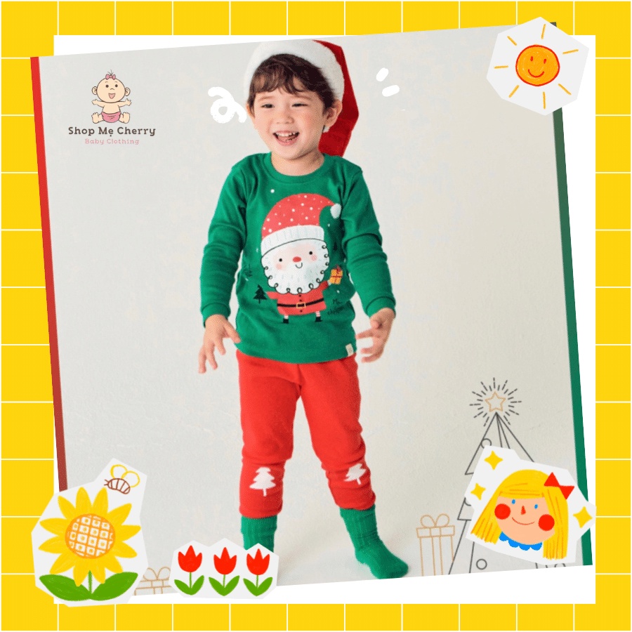 Bộ Ông Già Noel Xanh Lá Của Hãng Ttasom, Chất Thun Cotton Organic