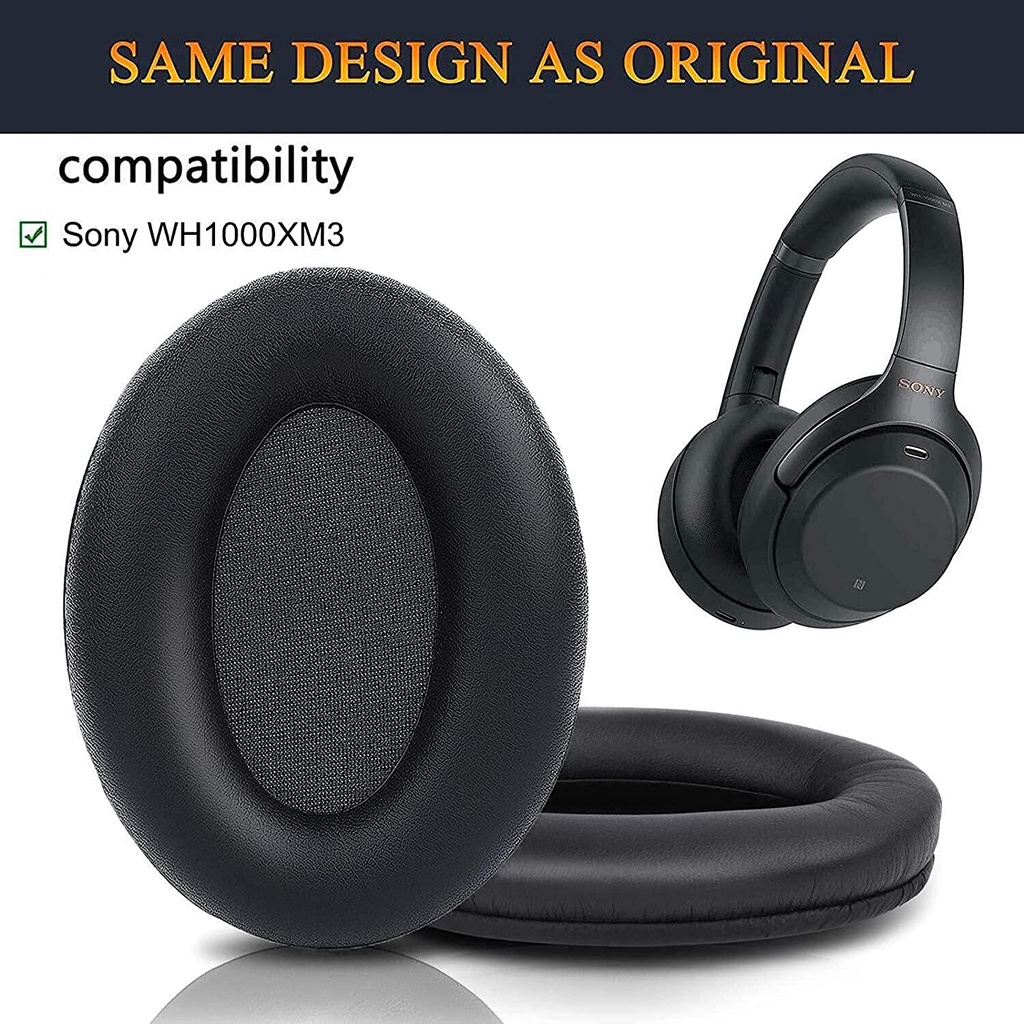 Đệm Tai Nghe Thay Thế Bằng Cao Su Non Bọc Da Chống Ồn Cho Sony WH-1000XM3 (WH1000XM3)