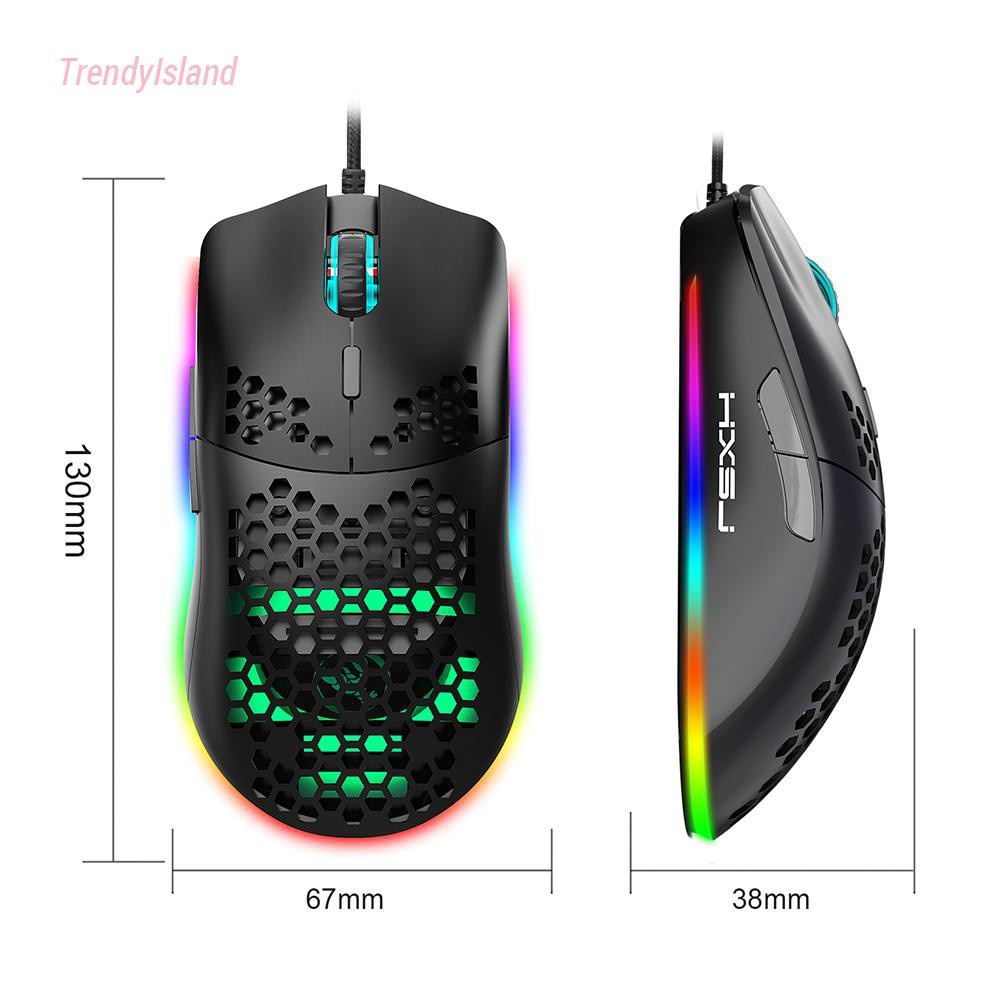 6400 DPI Ergonomic 6 Button RGB Lighting Mouse Gamer Mice Programmable USB Computer Gaming Mouse