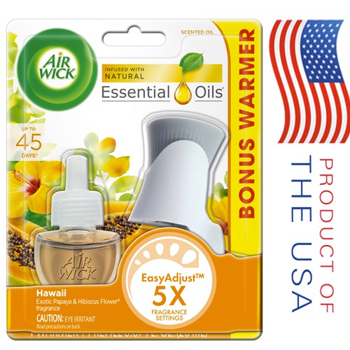 [HCM] Bộ Tinh Dầu Cắm Điện AirWick Scented Oil Hawai'i 5xMore  USA