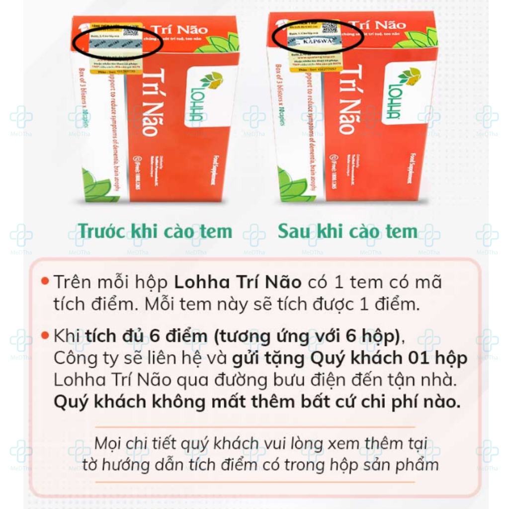 Viên uống bổ não Lohha Trí Não - Giúp hoạt huyết dưỡng não, ngăn ngừa teo não, sa sút trí tuệ (Hộp 30 viên) [Chính hãng]