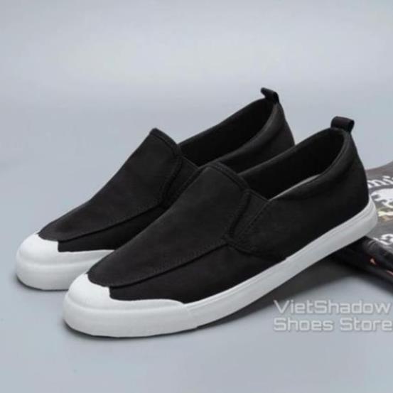 Slip on nam LEYO - Giày lười vải nam - Vải polyester 3 màu đen full, đen đế trắng và xám - Mã SP A1109 . ' ' . II ^ .📷