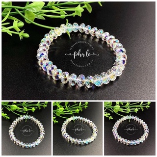 Vòng Tay Pha Lê Tròn Dẹp 08mm Được Thiết Kế Từ Pha Lê Swarovski