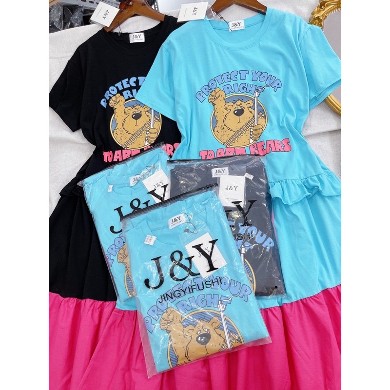 Đầm thun cotton phối màu , Đầm thun bèo phối màu cao cấp | BigBuy360 - bigbuy360.vn