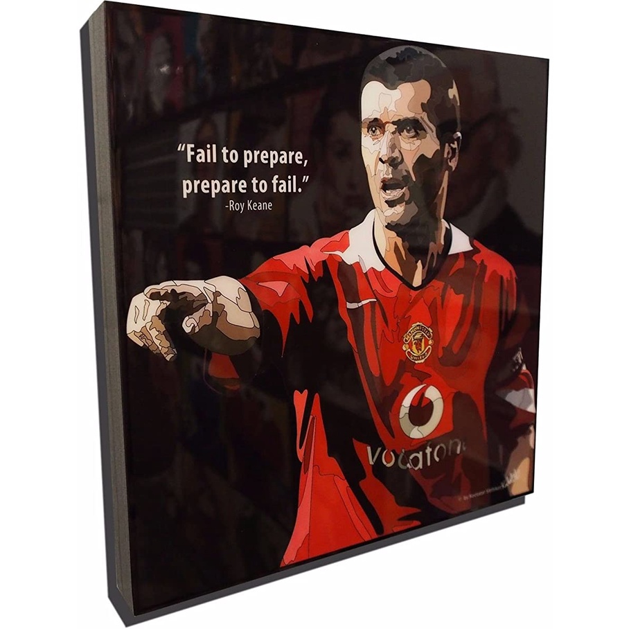 Roy Keane United Bóng Đá Poster POP Art Canvas Trích Dẫn Đề Can Dán Tường Đóng Khung