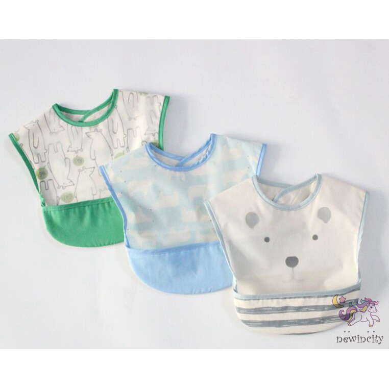 Yếm Ăn Chống Thấm Nước Họa Tiết Hoạt Hình Đáng Yêu Xinh Xắn Cho Các Bé