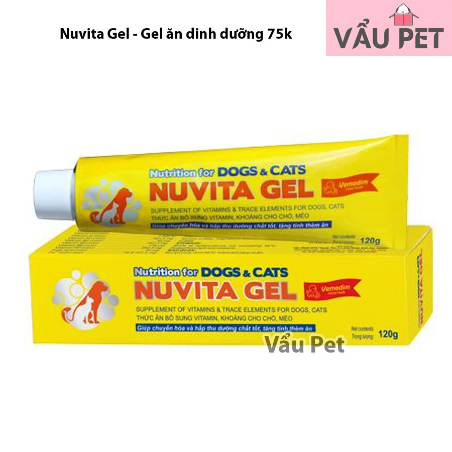 [Mã PET2405 giảm 10% đơn 250K] NUVITA Gel - bổ sung dinh dưỡng và khoáng chất cho thú cưng của bạn (120gr)