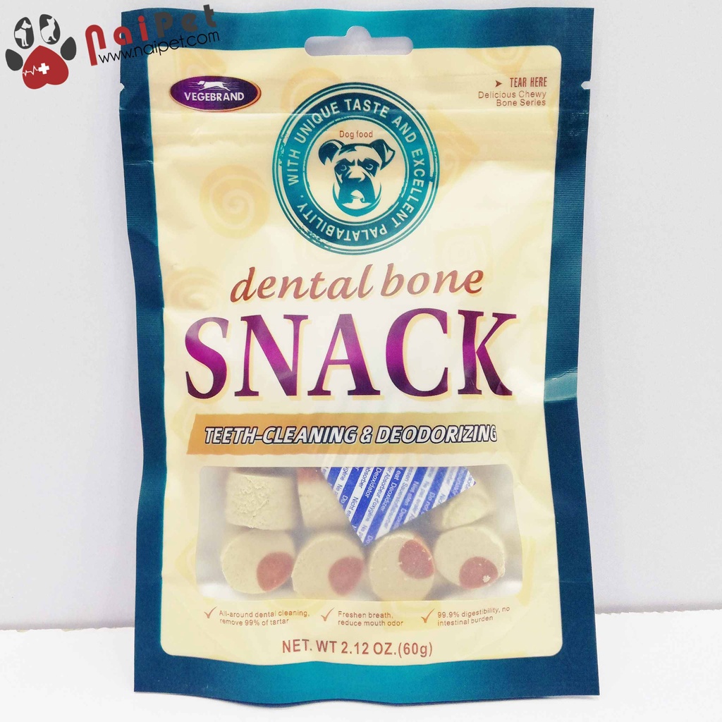 Đồ Ăn Vặt Sạch Răng Cho Chó Snack Teeth Cleaning &amp; Deodorizing Dental Bone Gói 60g