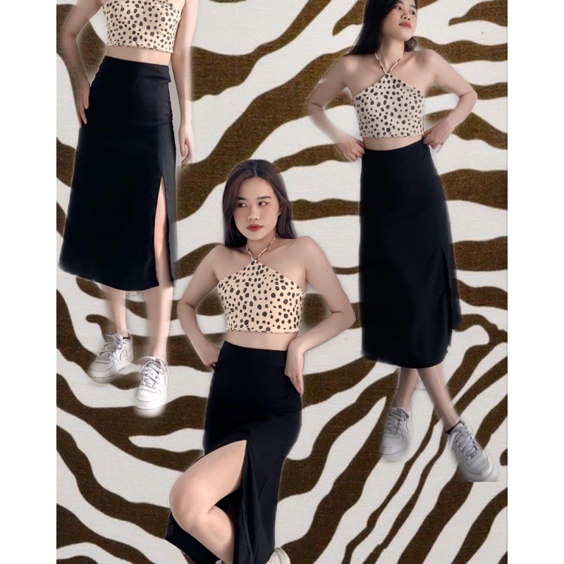 Váy dài xẻ tà lụa (Đen/Tím/Bi) | BigBuy360 - bigbuy360.vn