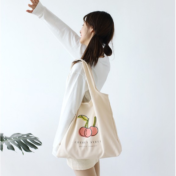 Túi vải bố canvas tote đựng đồ quần áo đeo vai thời trang nhỏ giá rẻ LAVAMO TX749