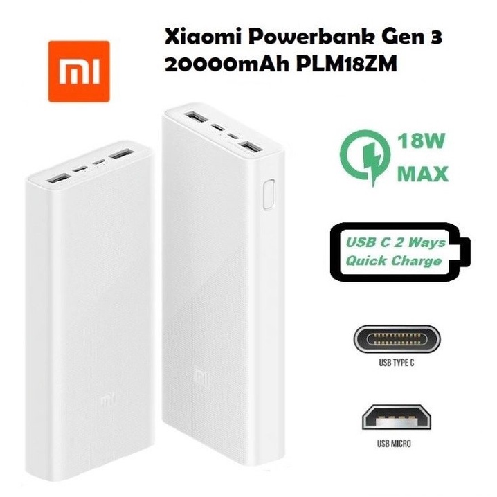 PIN dự phòng 20.000mAh 18W G3 PLM18ZM Xiaomi