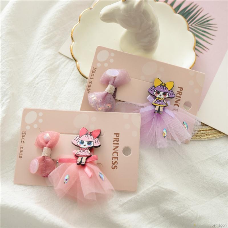 Set 2 kẹp tóc đính nơ dễ thương cho bé gái