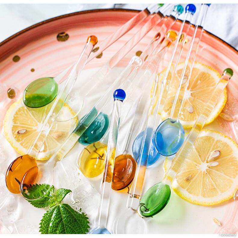 Stirring spoon long handle dessert candy color teaspoon beverage tableware coffee stirring rod