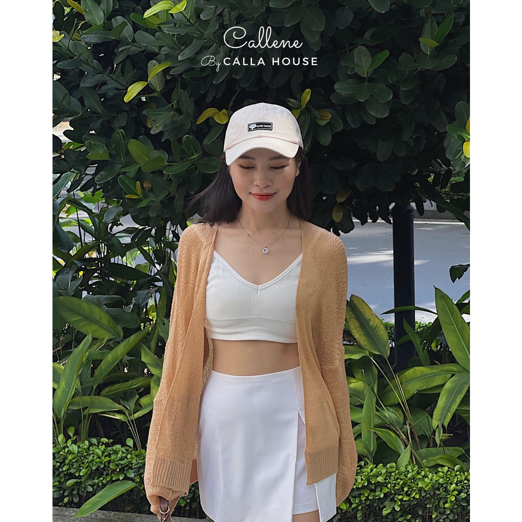 Cardigan mỏng khoác ngoài trẻ trung xinh xắn màu nâu Callene (L1133)