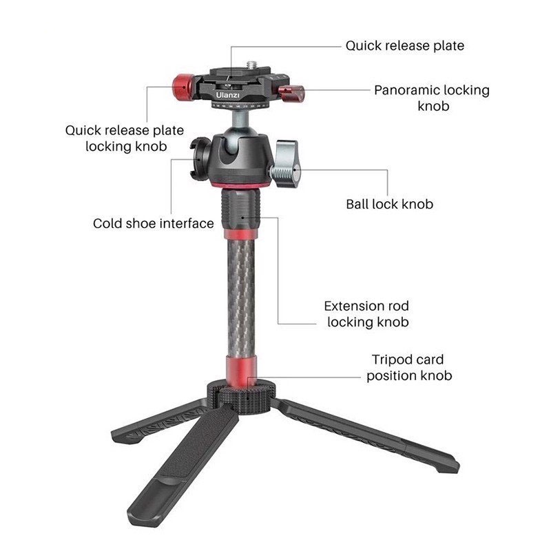 Tripod Mini Cho Máy Ảnh, Điện Thoại, Tải Trọng 2,5 Kg - Ulanzi MT-43