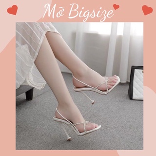 [ODER ] Sandal cao gót nơ soắn hạt pha lê BIGSIZE (35-42)