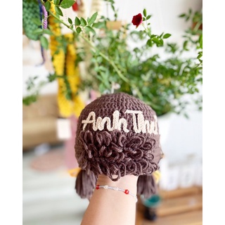 Mũ len trơn tóc mái [Korea] xinh cho bé {crochet} 🍊🍊🍊