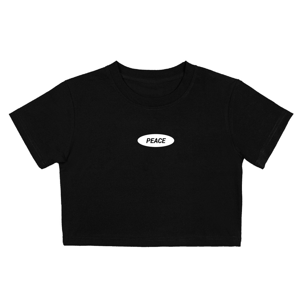 Áo Croptop WEARIT croptop nữ chất liệu cotton co dãn 4 chiều thoáng mát PEACE