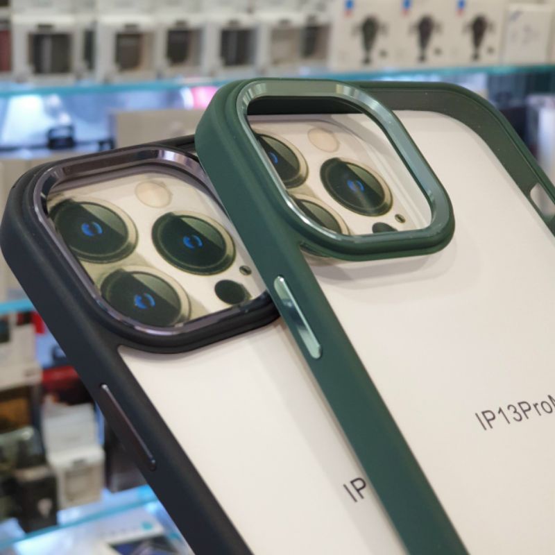 Ốp lưng kính X&amp;M cho iPhone 13 Pro max, 13 pro,13, 12 Pro max viền chống sốc, chống ố màu