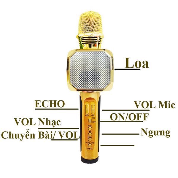 Micro hát karaoke trên điện thoại SD10 chuẩn hát hay, mic nhẹ cầm chắc tay