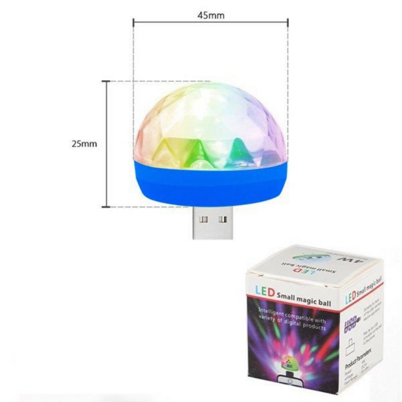 Đèn led vũ trường mini cảm ứng theo nhạc, cổng usb