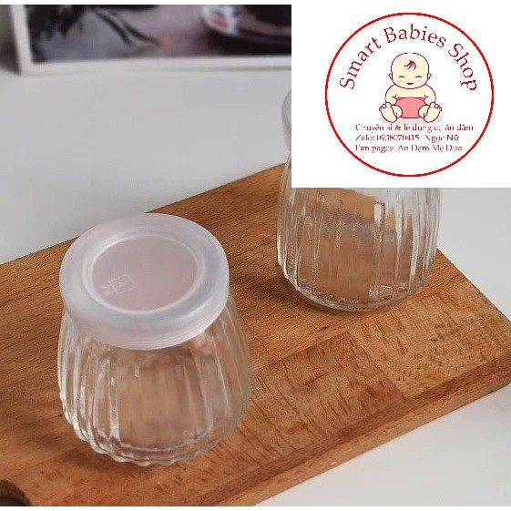  Combo 2 hủ thủy tinh 120ml làm sữa chua, bánh flan, Pudding có sọc chống trơn trượt