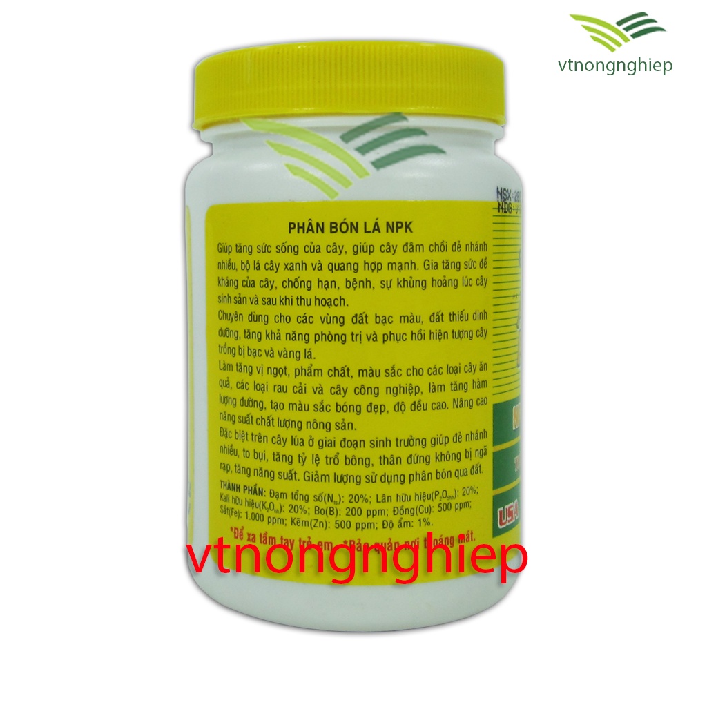 Phân bón lá Grow More, npk 20-20-20+te, lọ 100g, phát triển cành lá, nuôi hoa, dùng cho hoa lan, cây cảnh, cây trồng