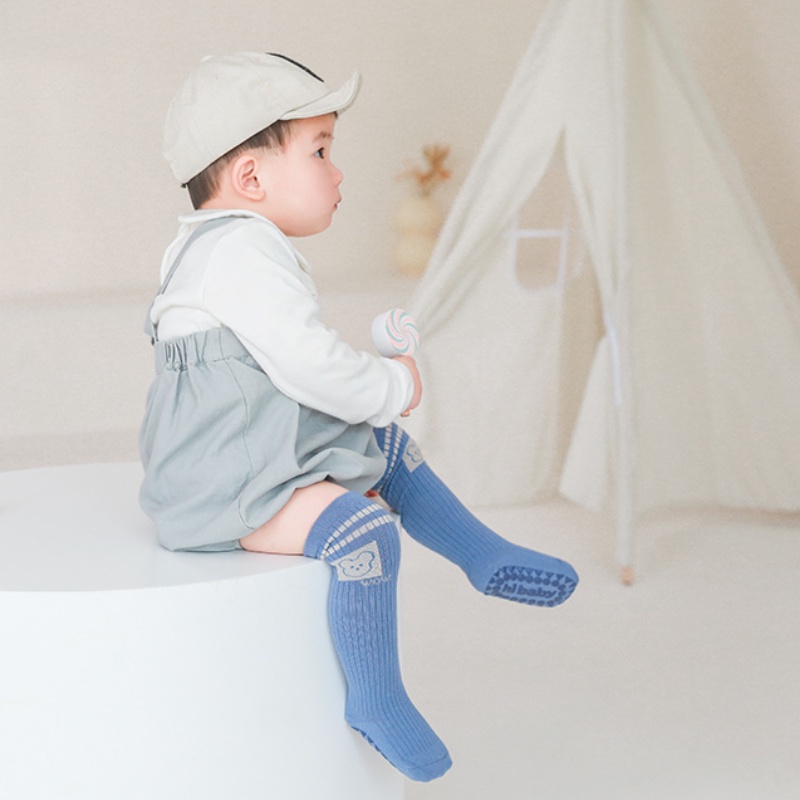 Vớ KokoroCare YR-15 cotton dài qua gối in hình biểu cảm dễ thương có size S/M cho bé 6 tháng - 3 tuổi