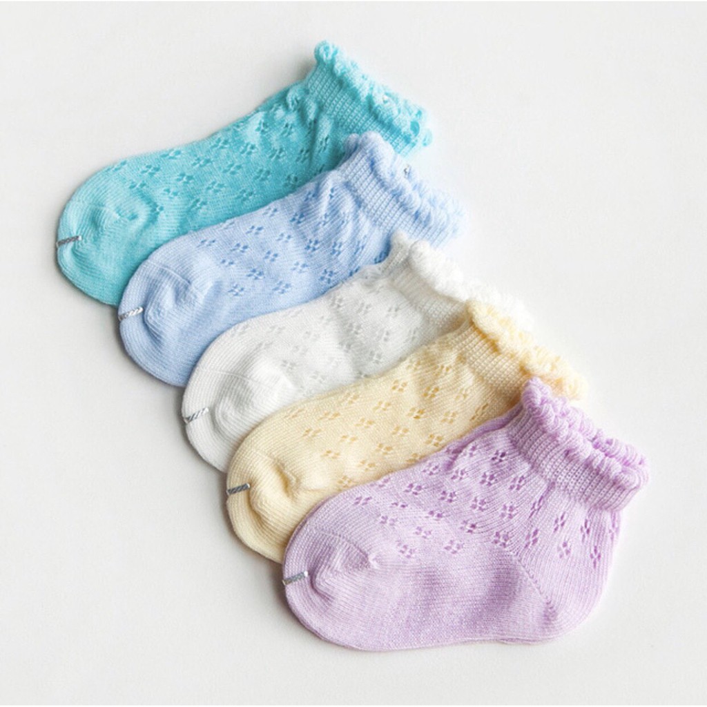Tất lưới cổ ngắn, tất cho trẻ sơ sinh, cho bé trai, bé gái 0-3 tuổi