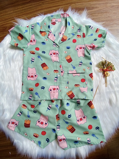 ✪ [SIZE 20-28KG] BỘ PIJAMA BÉ GÁI BÉ TRAI KATE THÁI TAY NGẮN QUẦN NGẮN ✪