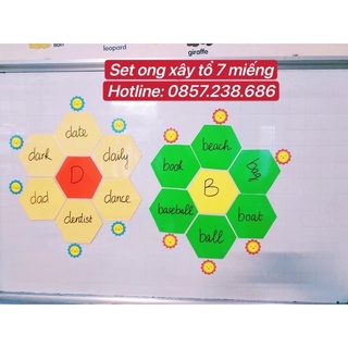 Game Ong xây tổ - 7 miếng ghép  ép plastic,sẵn nam châm thích hợp dùng bảng từ