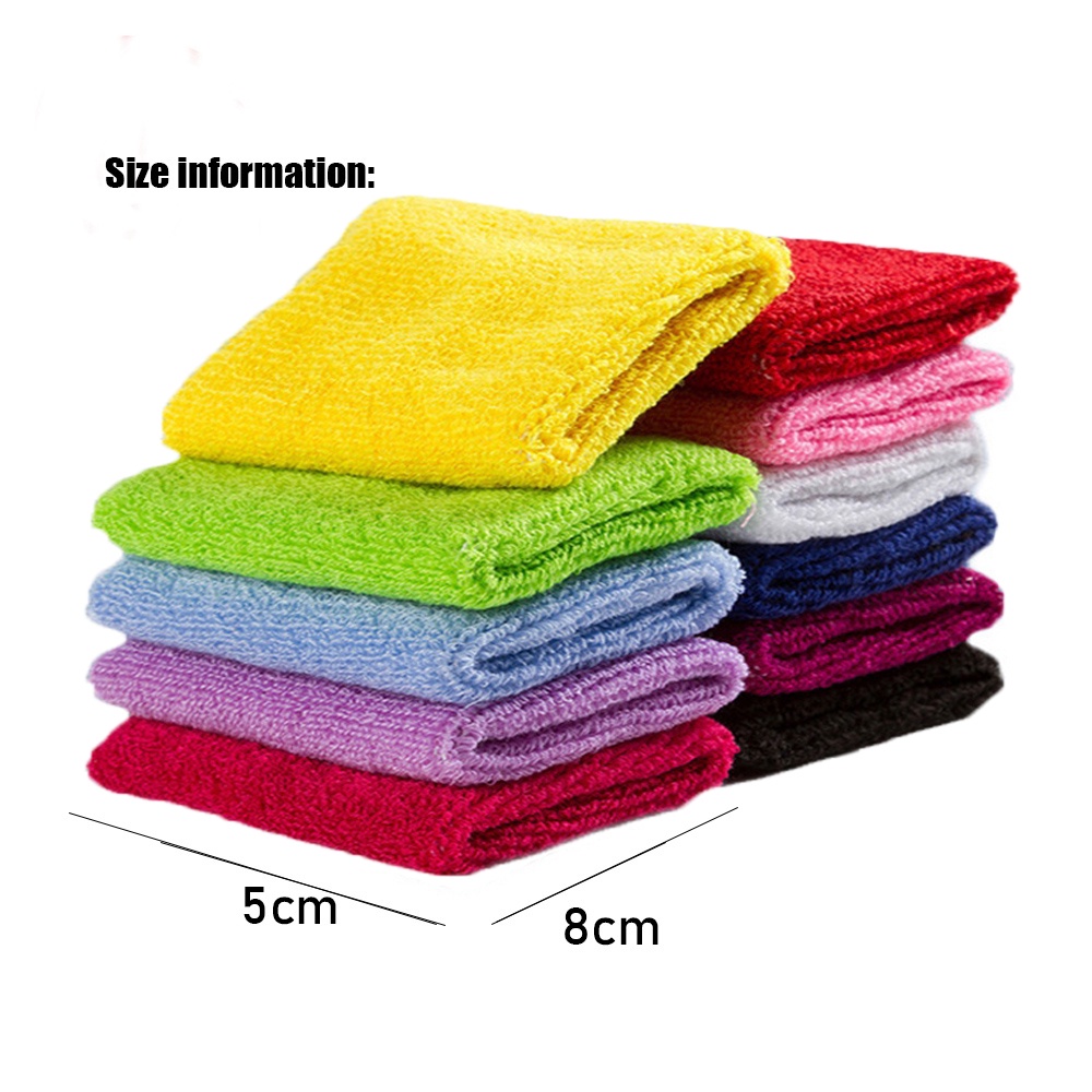 Daphne Set 1 / 2 Băng Đeo Cổ Tay Bằng Cotton Mềm Thoải Mái Chất Lượng Cao Nhiều Màu Sắc Dùng Khi Chơi Thể Thao