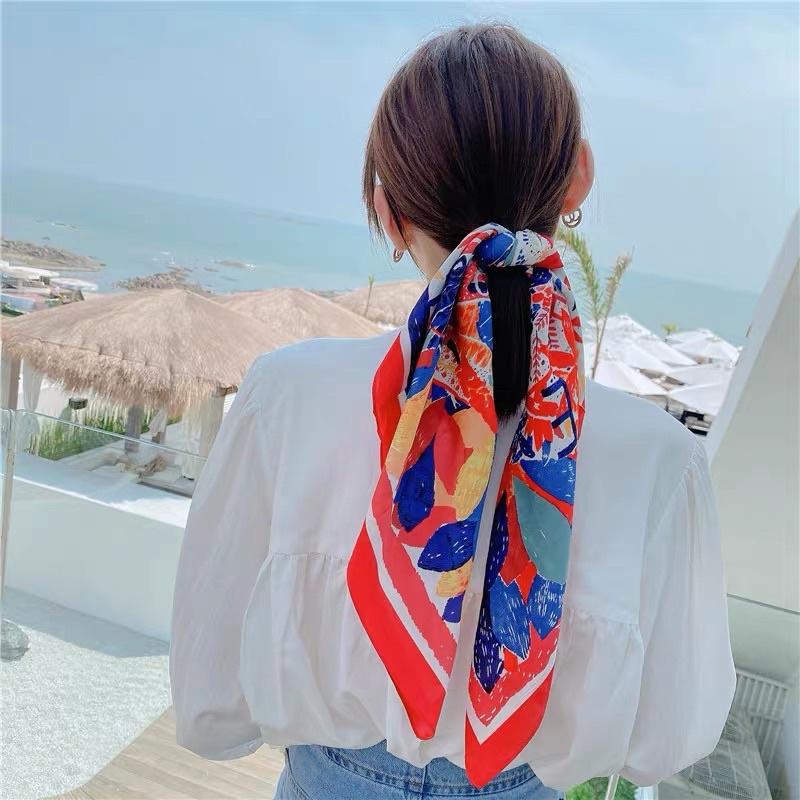 Khăn lụa vuông choàng cổ - Khăn turban nhiều mẫu xinh