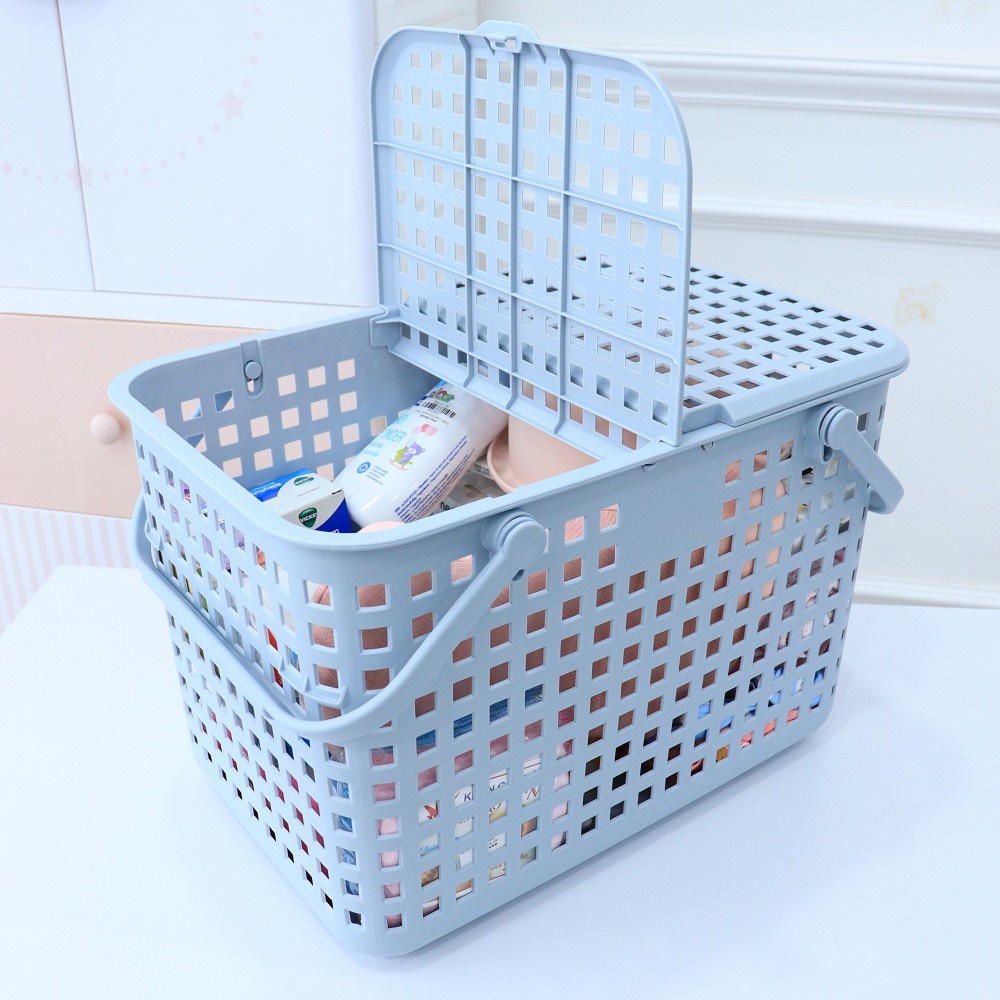 Giỏ đựng quần áo, đồ chơi Inochi - nhựa cao cấp có quai xách tiện lợi + nắp đậy