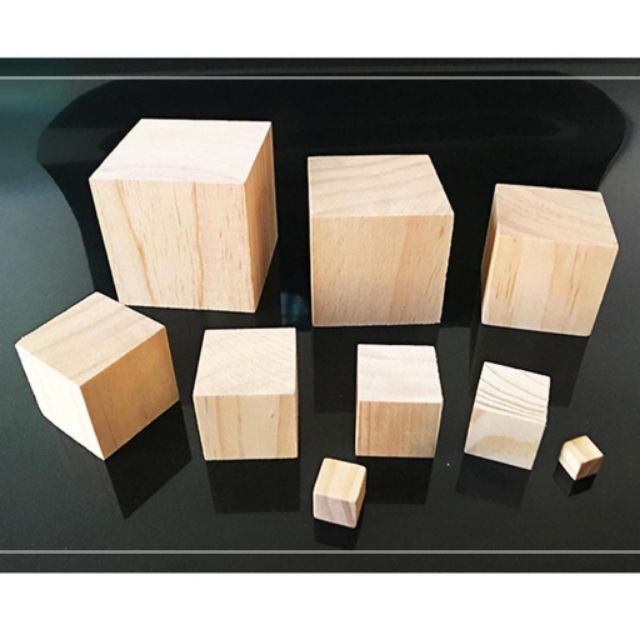 Khối gỗ vuông (cube) 4cm - gỗ mộc