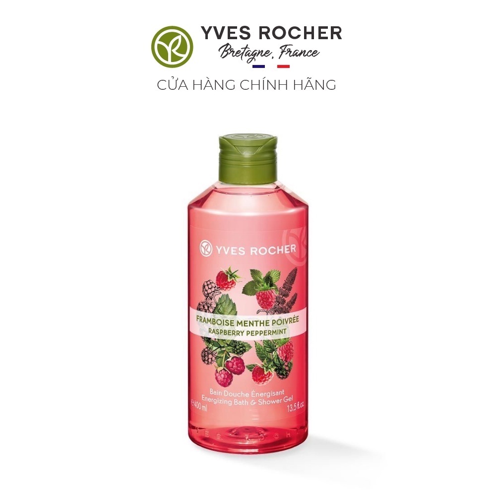 Sữa Tắm Yves Rocher Energizing Bath And Shower Gel Raspberry Peppermint 400ml