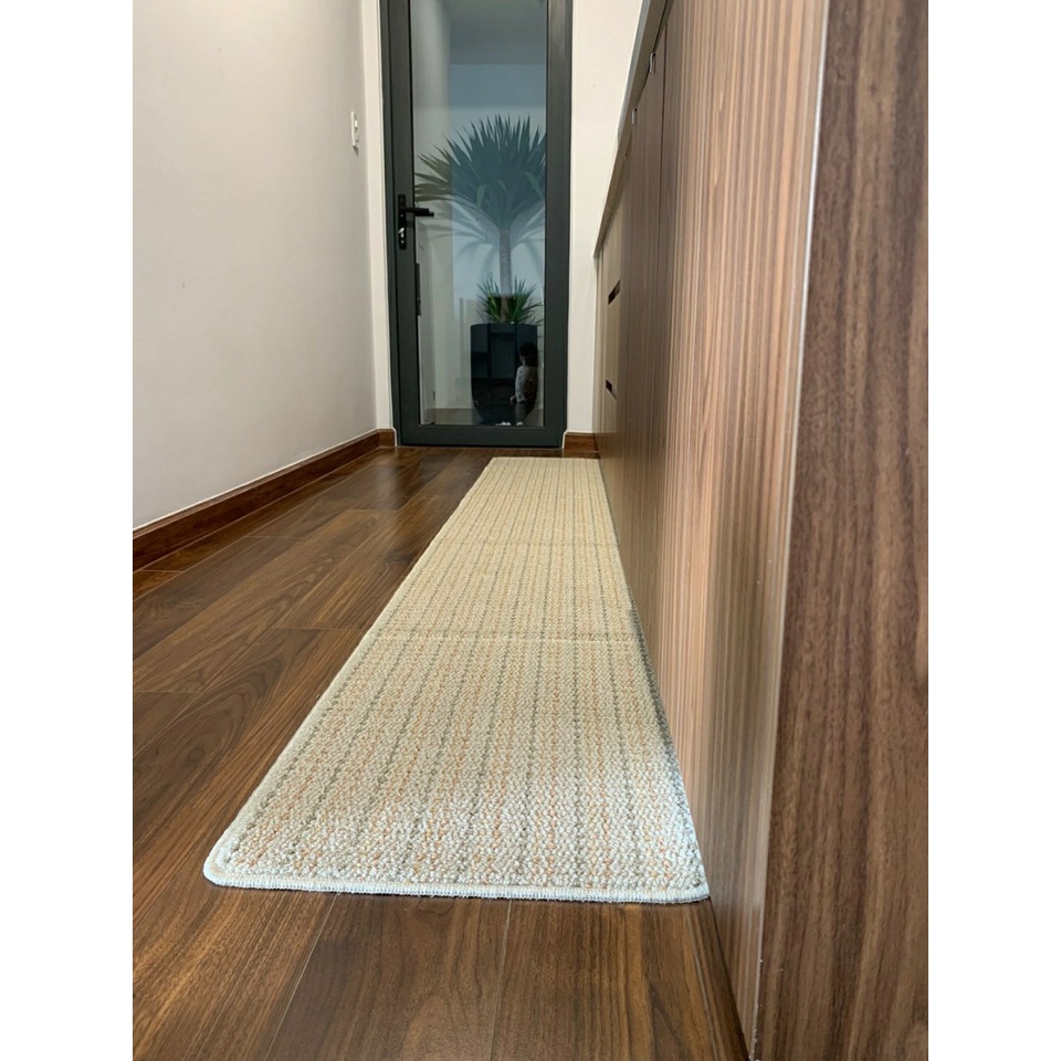 THẢM BẾP DÀI CHỐNG TRƯỢT CAO CẤP KÍCH THƯỚC 45CMX18OCM CONDORJP- Kem họa tiết, Vàng sọc nâu cam, Xanh lá- ĐẸP HẾT HỒN